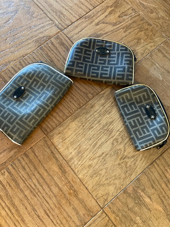 Accessories - Monogram Cosmetic Pouch Trio in Brown